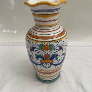 Italian Ceramic Hand Painted Vase from Italy